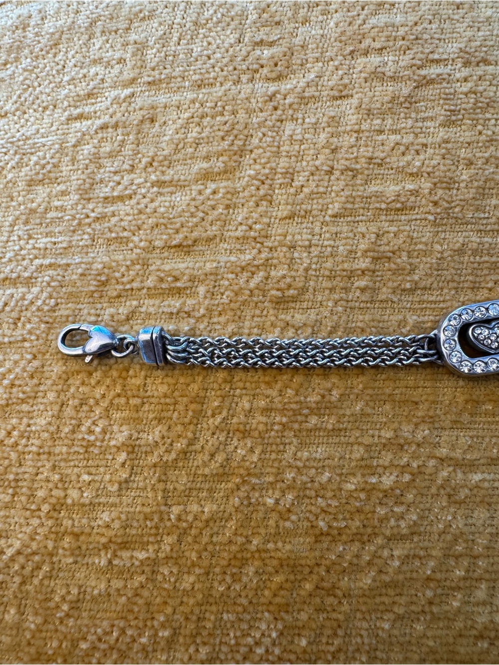 Brighton Silver Heart & Crystal Mesh Bracelet (Vintage) - Picture 4 of 8